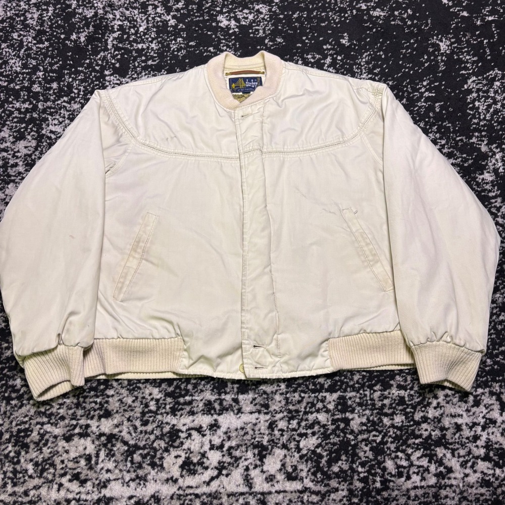 Vintage Derby of San Francisco Jacket Cream Paisley Lining Mens Medium Bomber